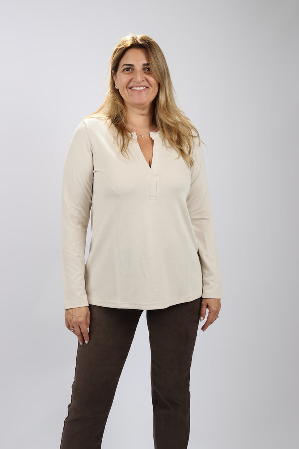 חולצת Shenav New לנשים מבד מיני וופל בגזרת A מתרחבת