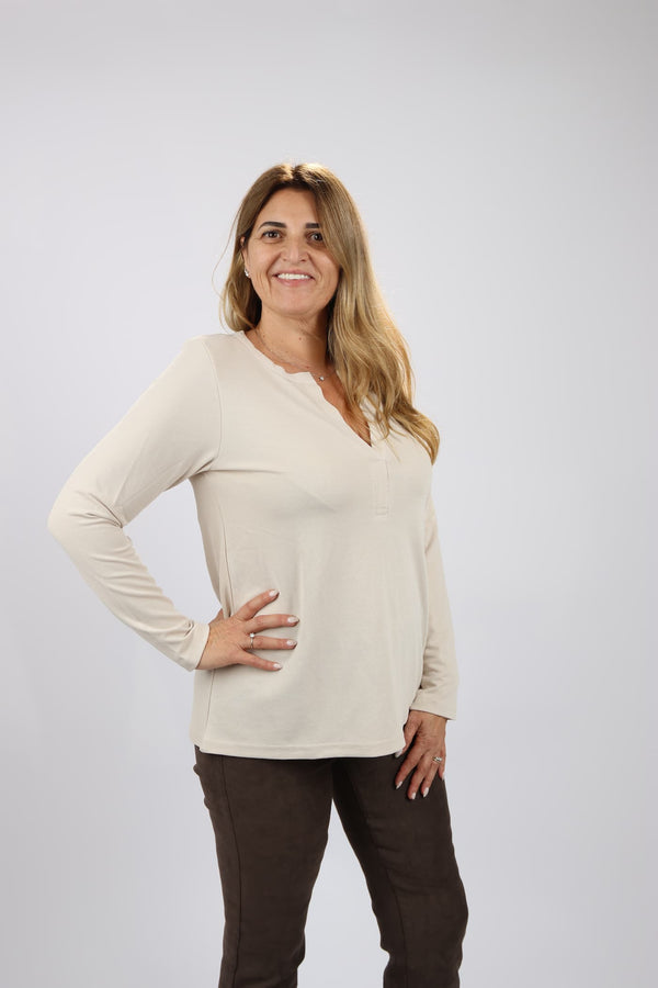 חולצת Shenav New לנשים מבד מיני וופל בגזרת A מתרחבת