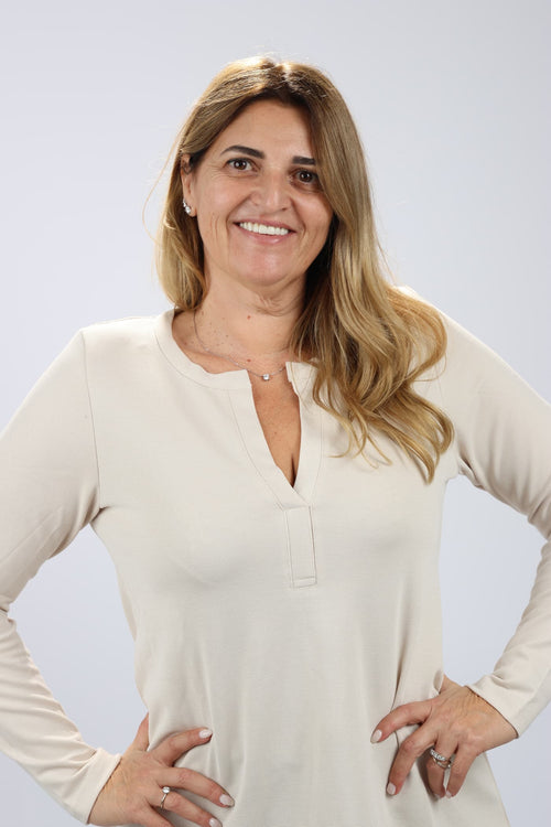 חולצת Shenav New לנשים מבד מיני וופל בגזרת A מתרחבת