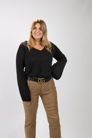 חולצת Hella לנשים עם שרוול גומי ונפח טבעי