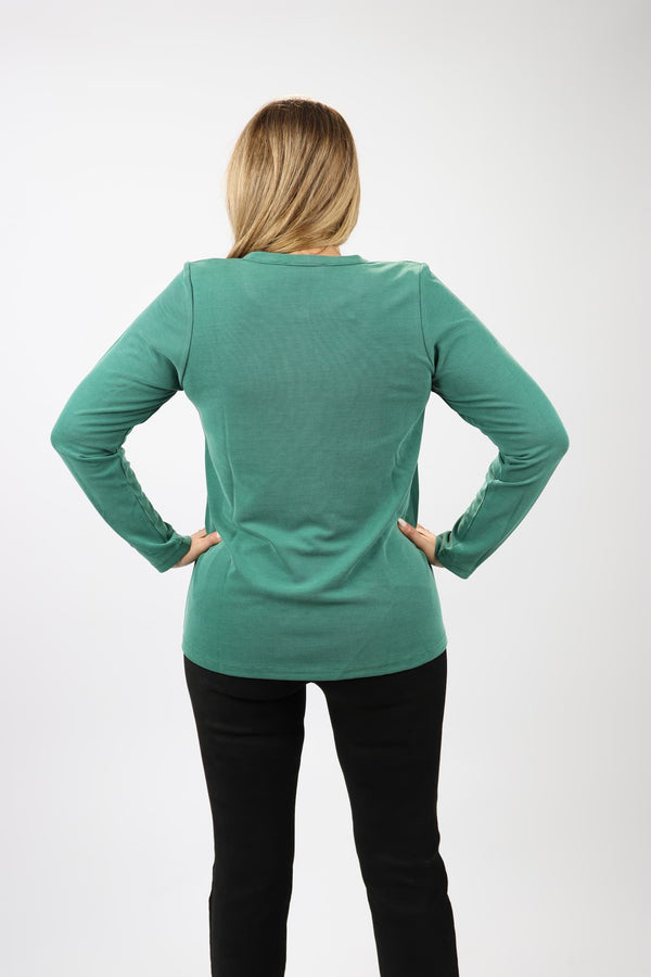 חולצת Shenav New לנשים מבד מיני וופל בגזרת A מתרחבת