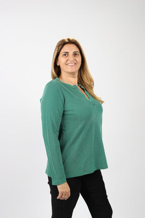 חולצת Shenav New לנשים מבד מיני וופל בגזרת A מתרחבת