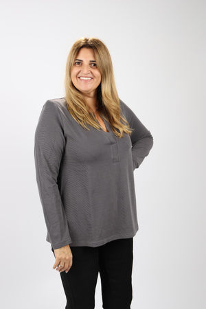 חולצת Shenav New לנשים מבד מיני וופל בגזרת A מתרחבת