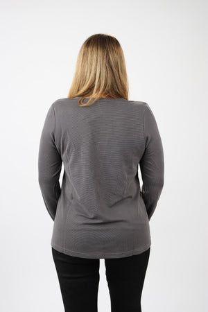 חולצת Shenav New לנשים מבד מיני וופל בגזרת A מתרחבת