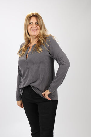 חולצת Shenav New לנשים מבד מיני וופל בגזרת A מתרחבת